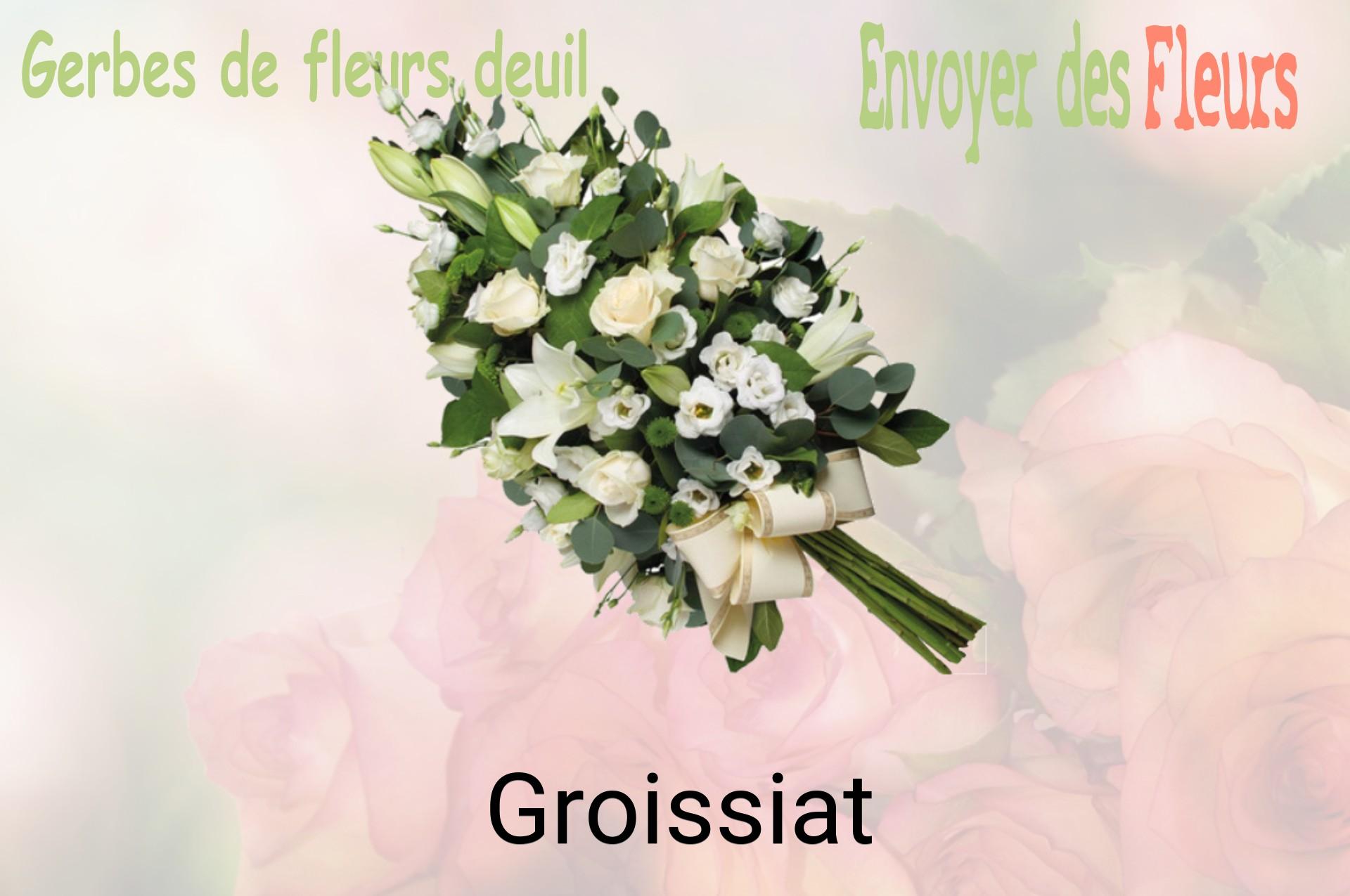 Gerbe de fleurs de deuil livrée à Groissiat